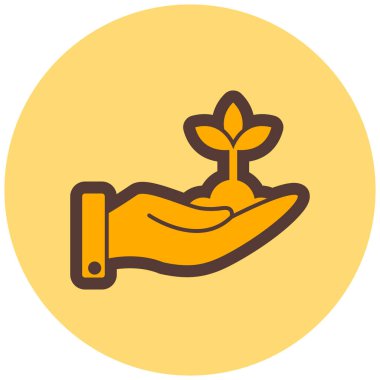 El ele tutuşan filiz. vektör illüstrasyonu