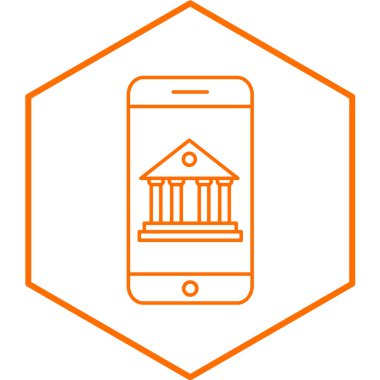 Mobil bankacılık simgesi. vektör illüstrasyonu