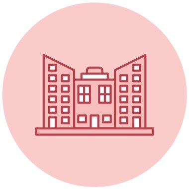 Bina. Web simgesi basit illüstrasyon
