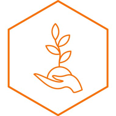 El ele tutuşan bitki ikonu. Ekoloji sembolü. vektör illüstrasyonu