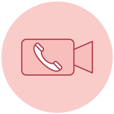 Video çağrısı. Web simgesi basit illüstrasyon
