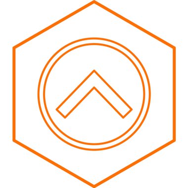 Yukarı ok simgesi beyaz arkaplanda izole edildi. Vektör illüstrasyonu