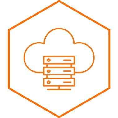 Sunucu basit simgesi, vektör illüstrasyonu