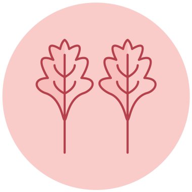 Simge bırakır. Bitki vektörünün taslağı. izole edilmiş sınır çizimi