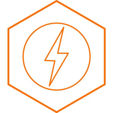 Şimşek simgesi. Web için elektrik yükleme vektör simgelerinin düz çizimi