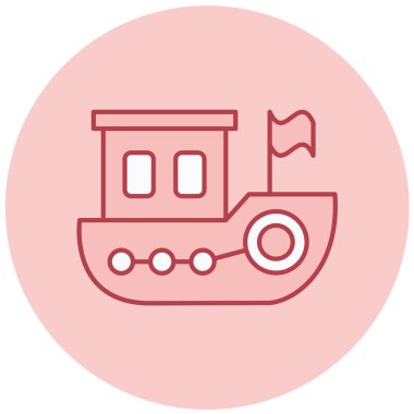 Gemi. Web simgesi basit illüstrasyon