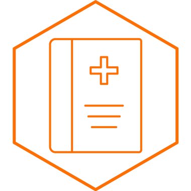 Tıbbi Kitap basit simgesi, vektör illüstrasyonu