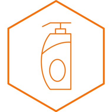 Bir şişe şampuan ikonunun vektör çizimi.