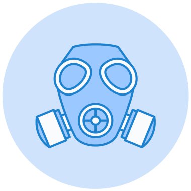 gaz maskesi simgesi, vektör çizim