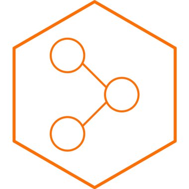 Molekül simgesi. Web için sosyal bağlantılar vektör simgelerinin basit illüstrasyonu