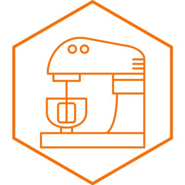 Kahve makinesinin bir çizgi simgesinin vektör çizimi