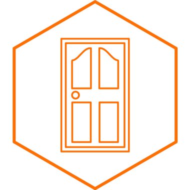 Beyaz arkaplanda izole edilmiş kapı simgesi vektörü, şeffaf kapı işareti logosu konsepti, ana tasarım ögeleri in