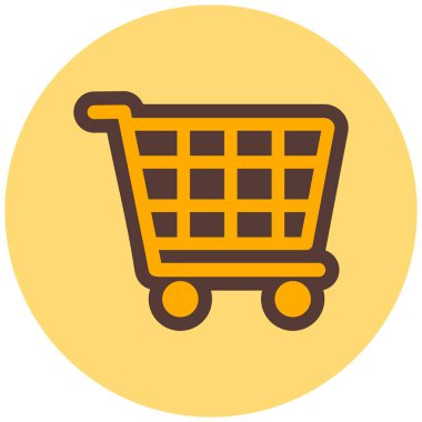 Alışveriş arabası. Basit resimleme