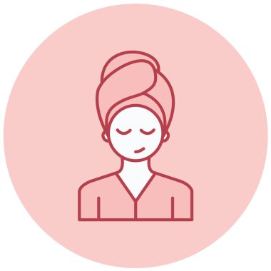 Dişi avatar vektör düz simgesi