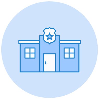 Polis merkezi. Web simgesi basit illüstrasyon