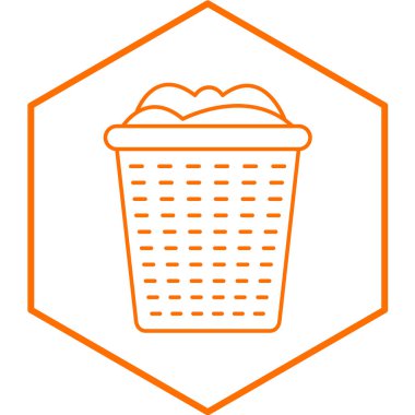 Çamaşır sepeti simgesi. Web için çöp kutusu vektör simgelerinin özet çizimi