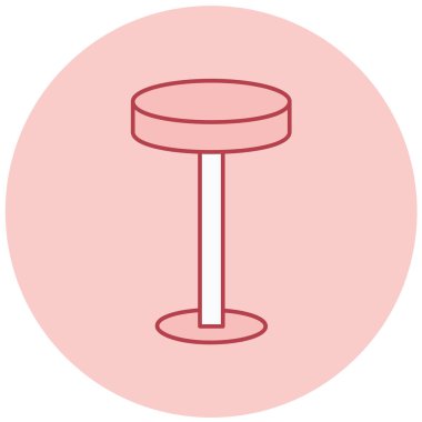 Tabure simgesi. Web için mobilya topu vektör simgelerinin düz çizimi