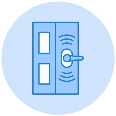 Kapı arama simgesi, basit tasarım vektör çizimi