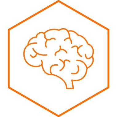 Beyin basit simgesi, vektör çizim