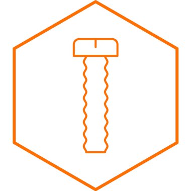 beyaz arkaplanda çizgi vida simgesi izole. vektör illüstrasyonu