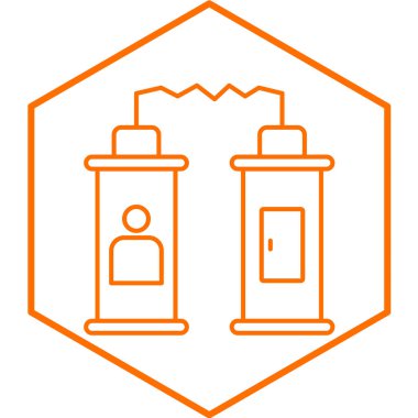 Hat tuzu, boya şişesi, yağ pompası ve benzin istasyonu ikonu. vektör.