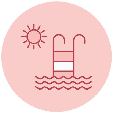 havuz merdiveni vektör düz simgesi.