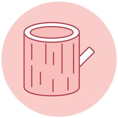 Woodeen günlük kaydı simgesi, basit tasarım vektörü illüstrasyonu