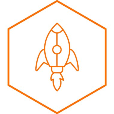 roket ikonu vektör illüstrasyonu