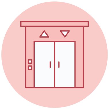 Otelde. Web simgesi basit illüstrasyon