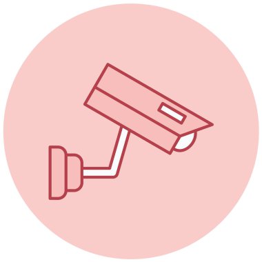 Güvenlik kamerası simgesi, vektör illüstrasyonu