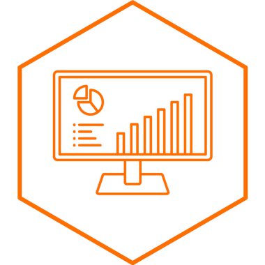 çizgi grafik, grafik simgesi renkli arkaplanda izole edildi. vektör.