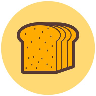 ekmek simgesi, basit tasarım vektör çizimi