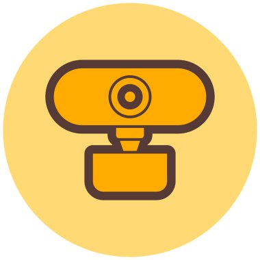 Kamera simgesi. Güvenlik sistemi ve gözetim teması. Yalnız tasarım. vektör illüstrasyonu