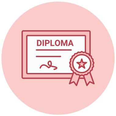 Sertifika. Web simgesi basit illüstrasyon