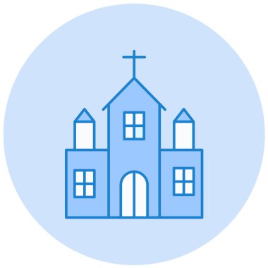 Kiliseye. Web simgesi basit illüstrasyon