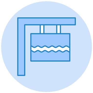 Basit stil izole edilmiş yüzme havuzu simgesi