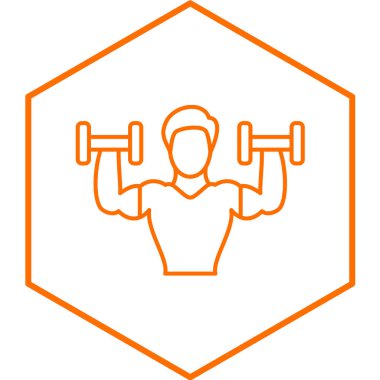 Projen için spor ve egzersiz ikonu. İnce çizgili resim grafiği. düzenlenebilir vuruş