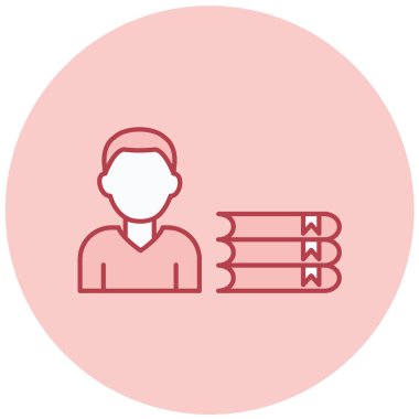 Kitapları olan bir adamın vektör çizimi