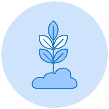 Bitki. Web simgesi basit illüstrasyon