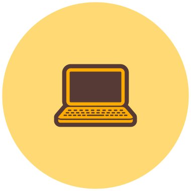 dizüstü bilgisayar vektörü düz simgesi