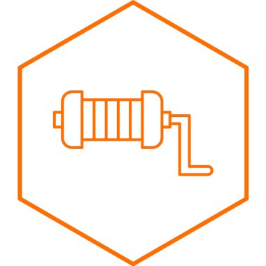 balıkçı makarası simgesi, basit tasarım vektör çizimi