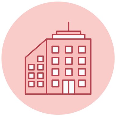 Bina. Web simgesi basit illüstrasyon