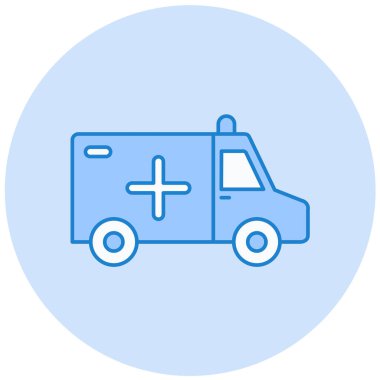 Ambulans. Web simgesi basit illüstrasyon