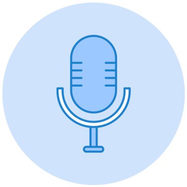 Mikrofon. Web simgesi basit illüstrasyon