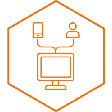 bilgisayar ağ simgesi vektör illüstrasyonu