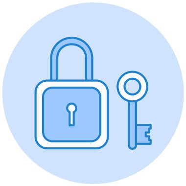 Kilit. Web simgesi basit illüstrasyon