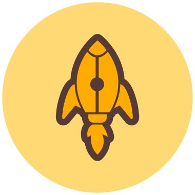 Roket. Web simgesi vektör illüstrasyonu