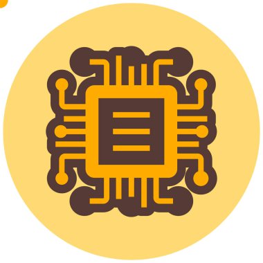 İşlemci. Web simgesi basit illüstrasyon