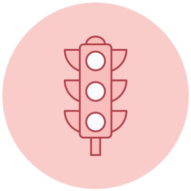 Trafik ışıkları düz vektör simgesi