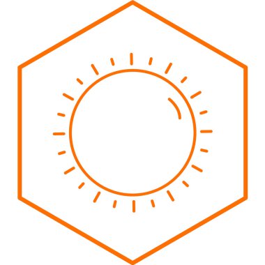 Güneş ikonu. Web için vektör simgelerinin basit illüstrasyonu